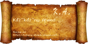 Kökény Ahmed névjegykártya